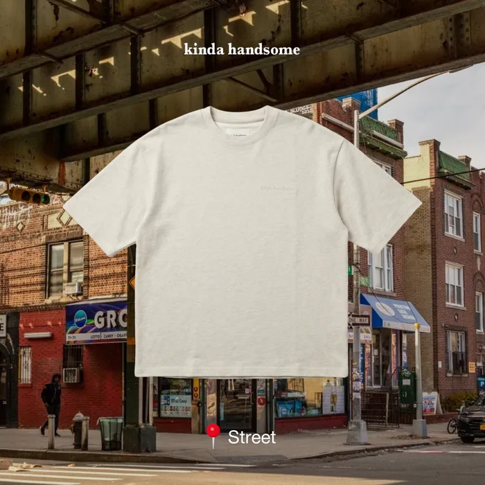 Kinda Handsome oversized t-shirt street-style product ad